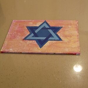 Abstract Blue Star Canvas Art